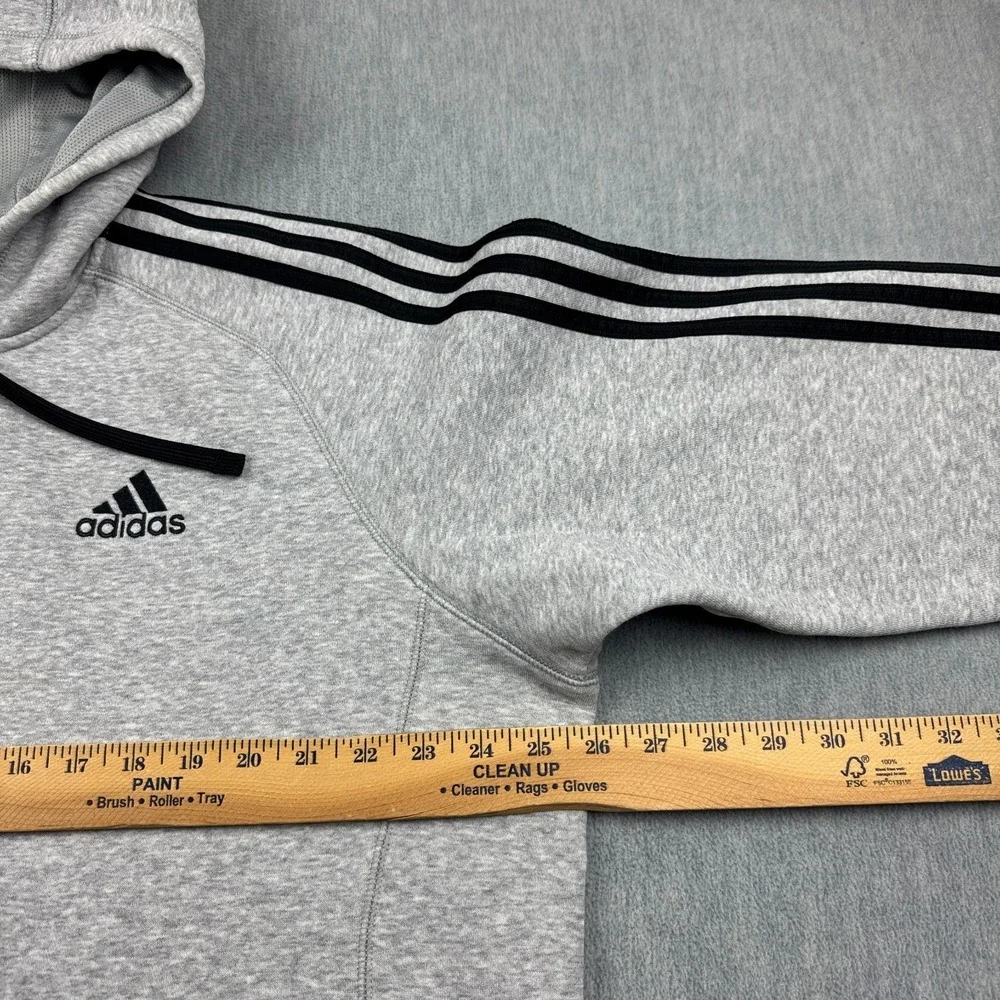Adidas Hoodie‎ Mens XL Gray Essentials Fleece 3-Stripes Full Zip Hoodie Classic